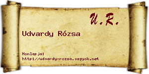 Udvardy Rózsa névjegykártya