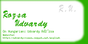 rozsa udvardy business card